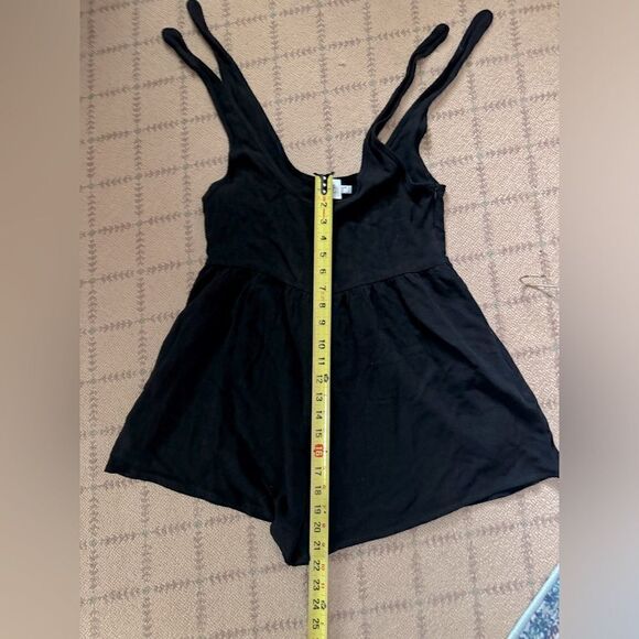 Princess Polly black cotton linen blend one piece flowy boho romper 2 - Picture 3 of 9